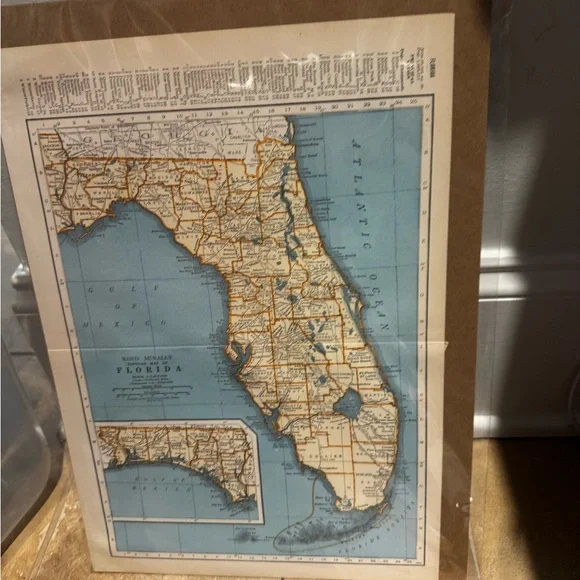 Wall Art - Vintage North Carolina Georgia and Florida Map Prints (set of 3) - Picture 3 of 12